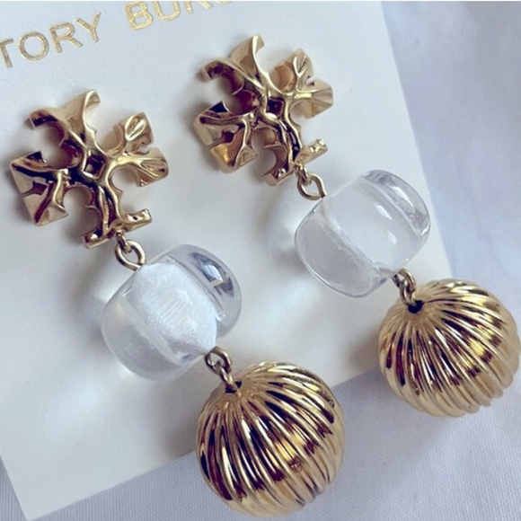 Tory Burch double drop logo earrings - Picture 3 of 4